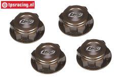 LOSB3228 LOSI alu-Wielmoer dicht zwart 25 mm, 4 st.