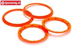 LOS45007 Beadlock Neon oranje Ø120 mm, 4 st.