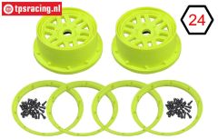 LOS45024 Velgen Neon geel Ø120-B70 mm, set