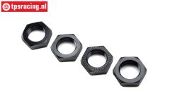 LOS-3677 LOSI 5IVE-T Alu-Wielmoer zwart 25 mm, 4 st.