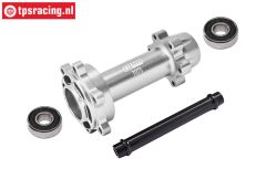 MX007-S PROMOTO Alu wiel as achter Zilver, set