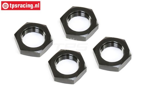 LOS252098 LOSI Aluminium Wielmoer zwart 25 mm, 4 st.