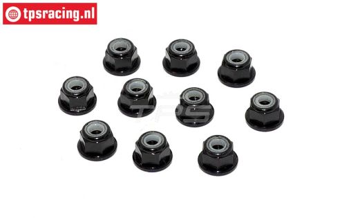 TPS1223/02 Aluminium borgmoer M3 Zwart, 10 st.
