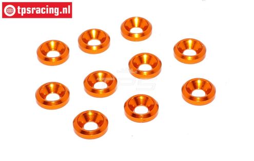 TPS1233/04 Alu verzonken ring Ø3 mm Oranje, 10 st.