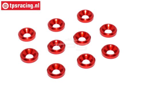 TPS1233/01 Alu verzonken ring Ø3 mm Rood, 10 st.