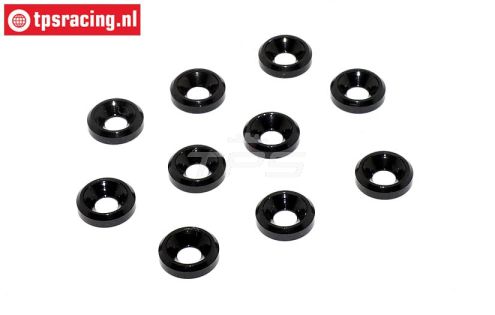 TPS1233/02 Alu verzonken ring Ø3 mm Zwart, 10 st.