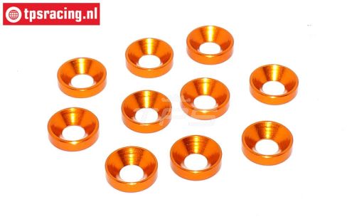 TPS1234/04 Alu verzonken ring Ø4 mm Oranje, 10 st.