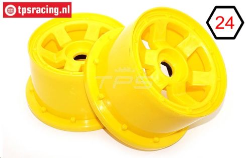 TPS5028/80YE Nylon Velg 6-Sp. Geel Ø120-B80 mm, 2 st.