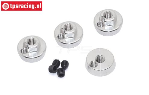 FG6114 Aluminium wielmoer met borging, 4 st.