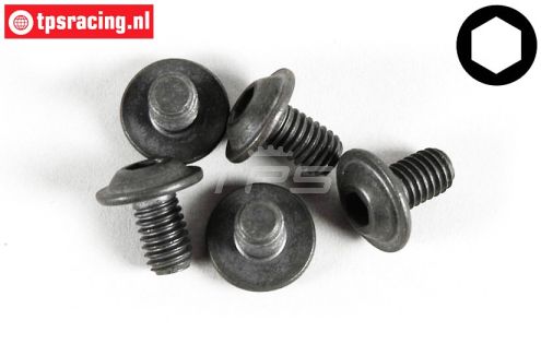FG6717/16 Inbus bolkop flens M6-L10 mm, 5 St.
