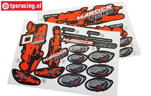 FG6158 Stickers Marder Nero Buggy Rood, Set