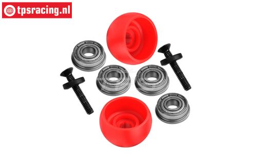 MX040-R PROMOTO Zij steun rollen Rood, Set