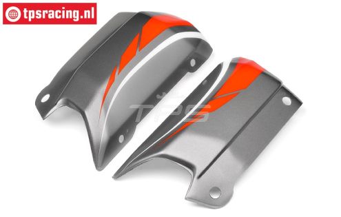 HPI102230 Kap zijdeel, Grijs/Wit/Rood, Set