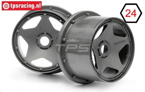 HPI3227 Velgen Gun-Metal Ø120-B75 mm, 2 st.