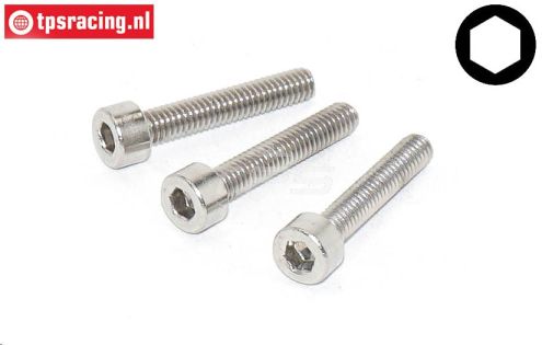 TPS0018/02 RVS Servo hevel schroef M2,6-L12 mm, 3 st.