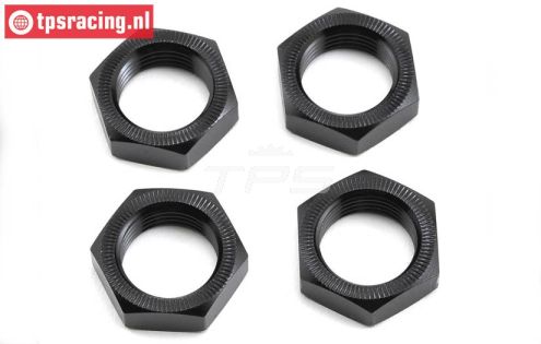 LOS252051 LOSI Aluminium wielmoer 24 mm zwart, 4 st.