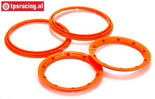 LOS45007 Beadlock Neon oranje Ø120 mm, 4 st.