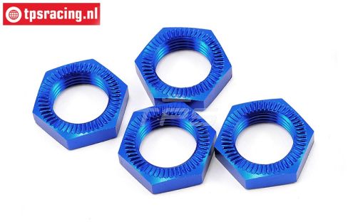 LOSB3227 LOSI Aluminium Wielmoer Blauw 25 mm, 4 st.