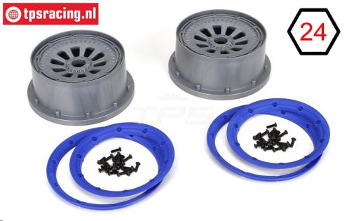 LOSB7027/B Velgen grijs-blauw Ø120-B60 mm, Set