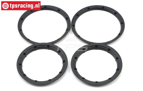 LOSB7028 Beadlock Zwart Ø120 mm, 4 st.