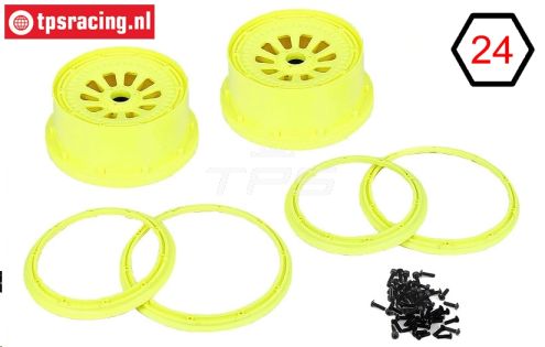 LOSB7035 Velgen Neon-Geel Ø120-B60 mm, Set