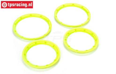 LOSB7037 Beadlock Neon-Geel Ø120 mm, 4 st.