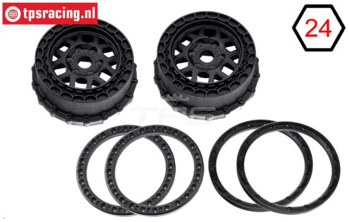 PRO287803 LOSI 5IVE-TE 3.0 velgen zwart, set
