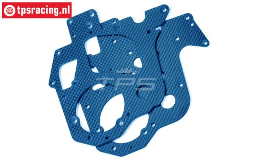 PROM057B PROMOTO Koolstof chassisplaten blauw, set