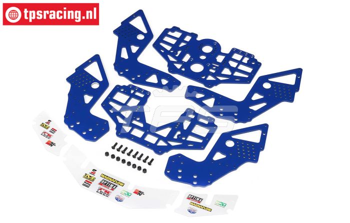 LOS-1827 LOSI LMT 2.0 Chassis platen Blauw, set