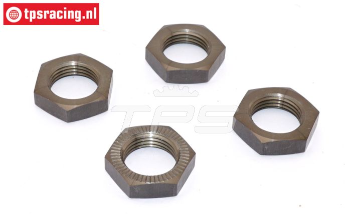 TPSB3227/06 Aluminium Wielmoer Gun-Metal 25 mm, 4 st.