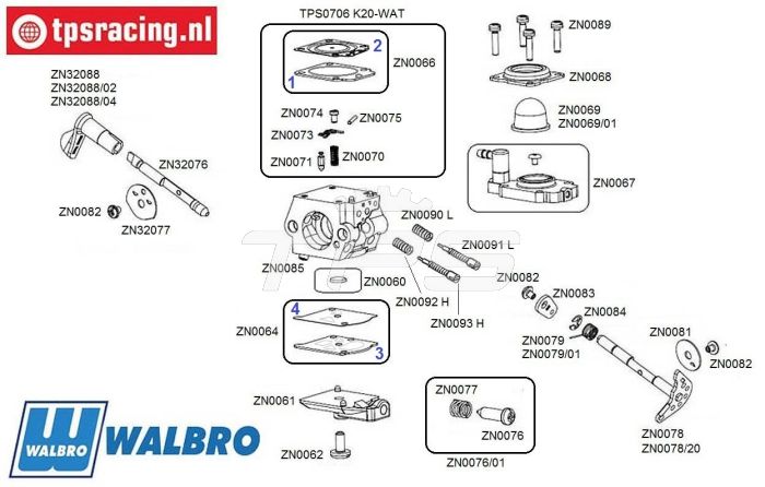 Bouwtekening Walbro Carburateurs