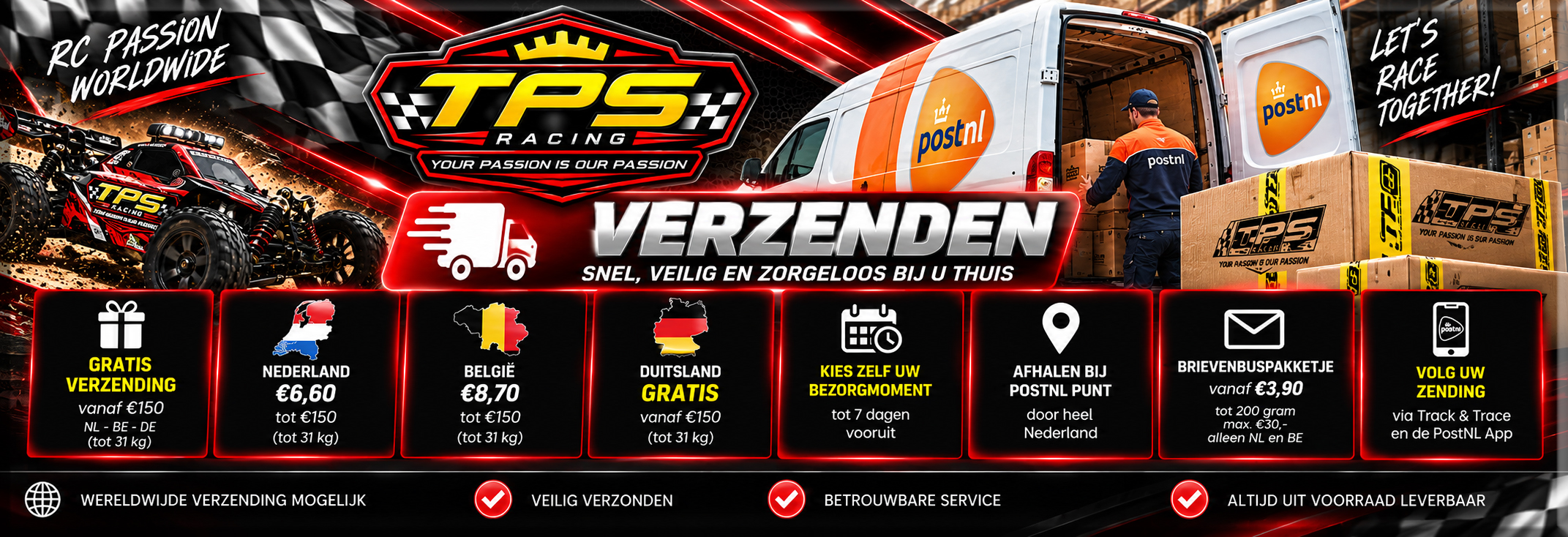 TPS Racing winkel en magazijn – RC-shop met deskundig advies en grote voorraad