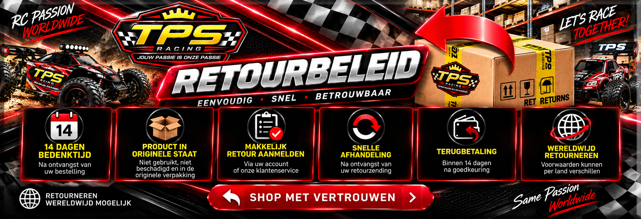 TPS Racing winkel en magazijn – RC-shop met deskundig advies en grote voorraad