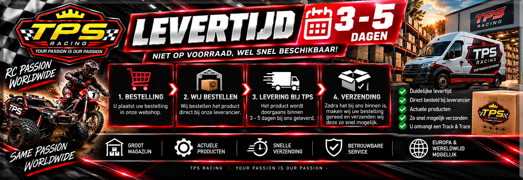 TPS Racing winkel en magazijn – RC-shop met deskundig advies en grote voorraad