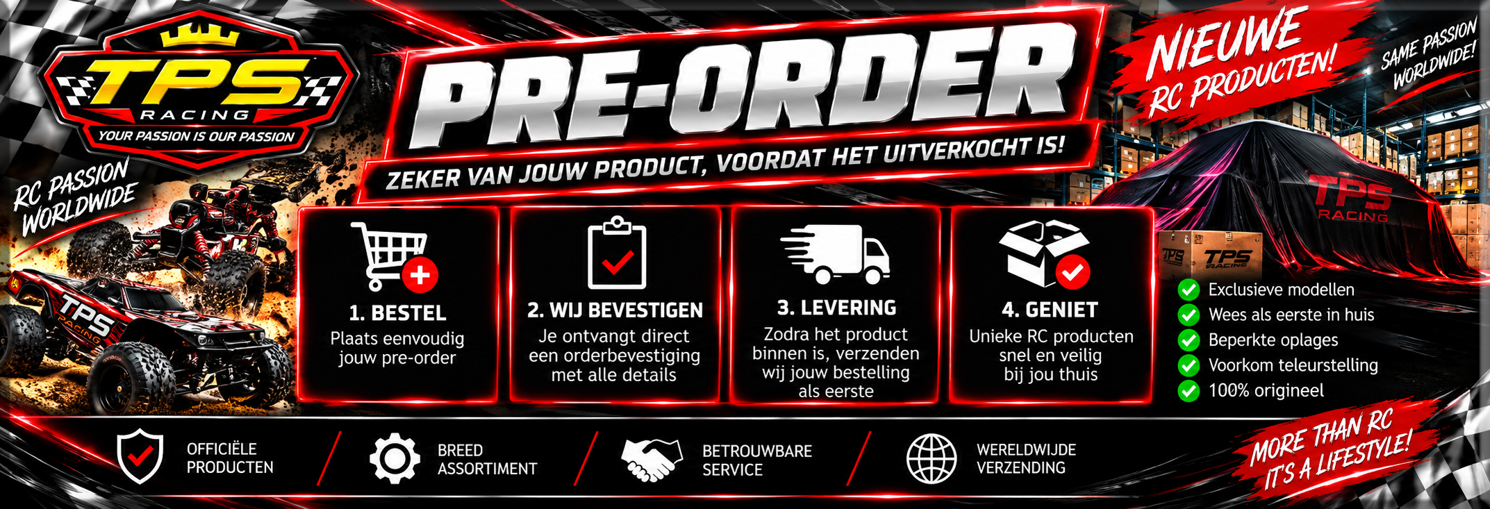 TPS Racing winkel en magazijn – RC-shop met deskundig advies en grote voorraad