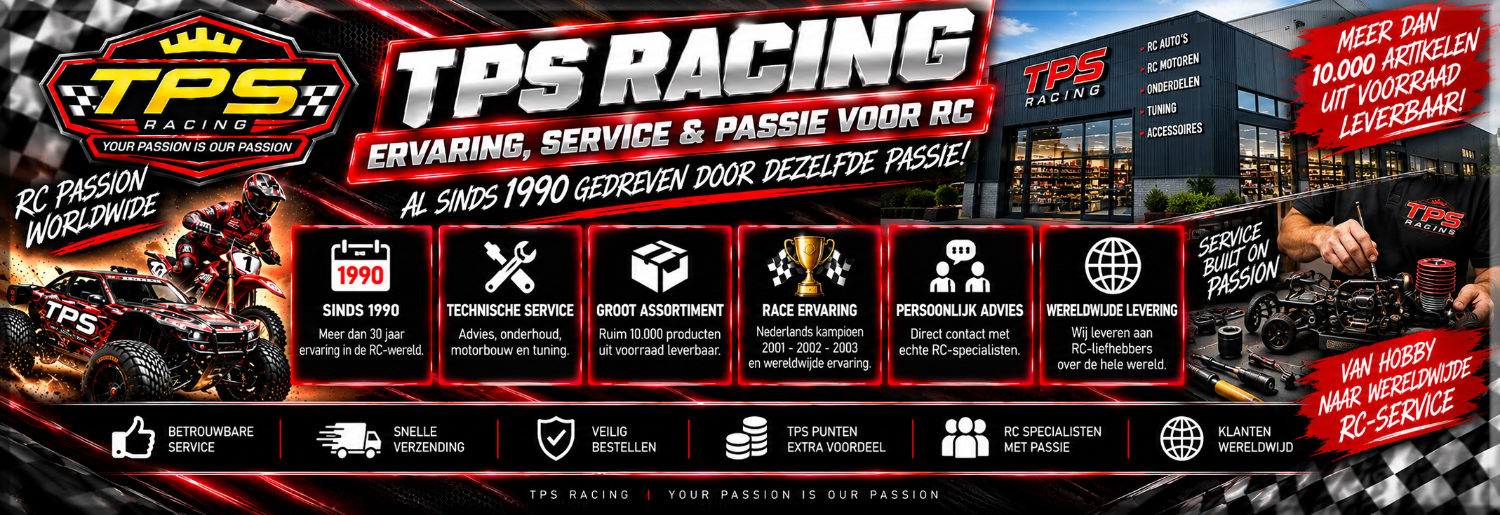 TPS Racing winkel en magazijn – RC-shop met deskundig advies en grote voorraad