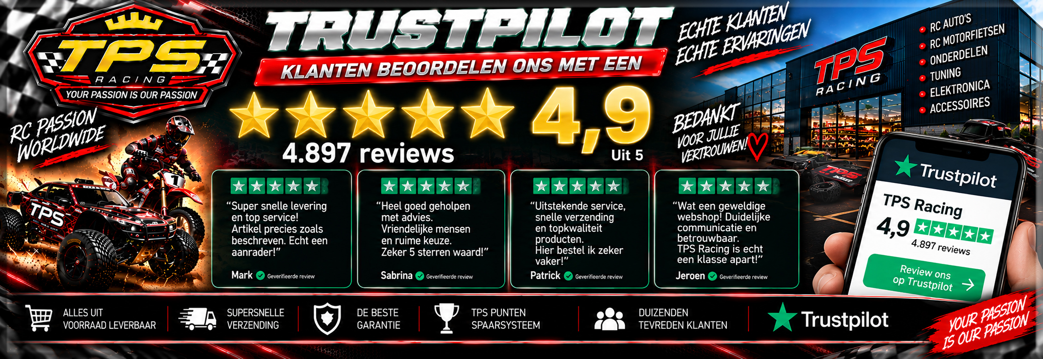 TPS Racing winkel en magazijn – RC-shop met deskundig advies en grote voorraad