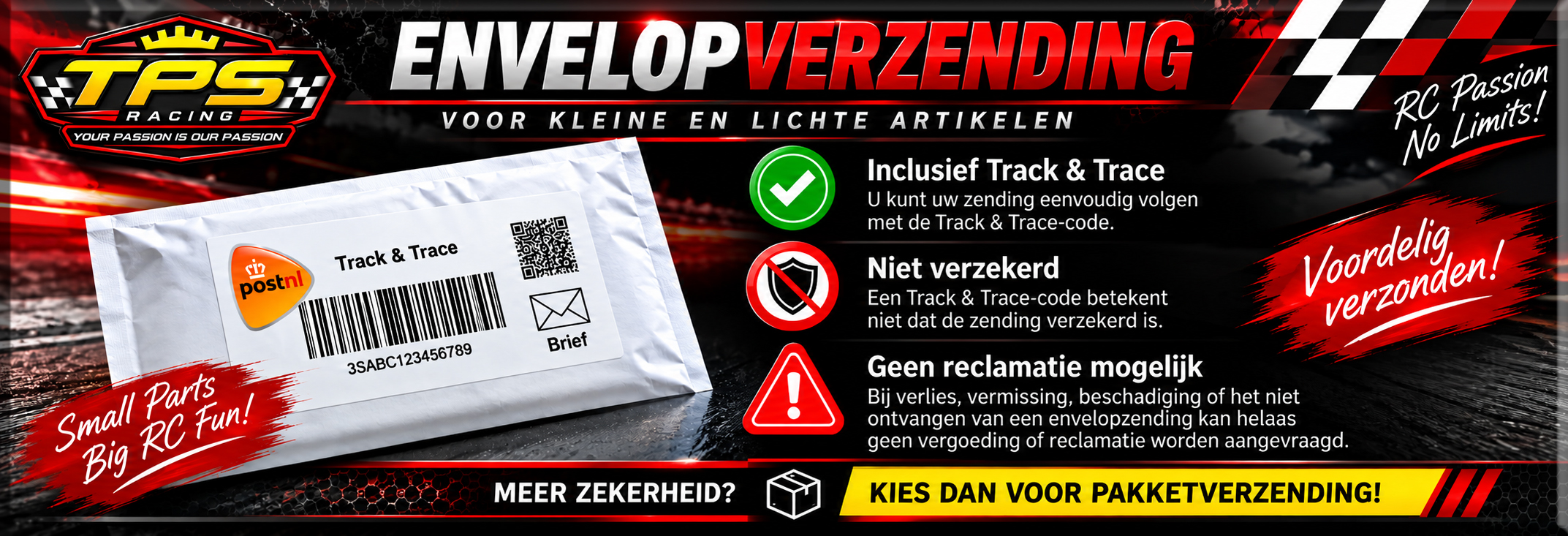 TPS Racing – envelopverzending met Track & Trace